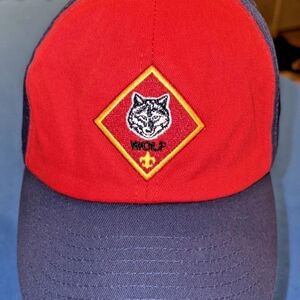 WOLF Red and Gray Cat Hat